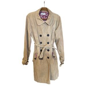 VINTAGE Corduroy Beige Tan Warm Winter Merona Y2K Trenchcoat XL